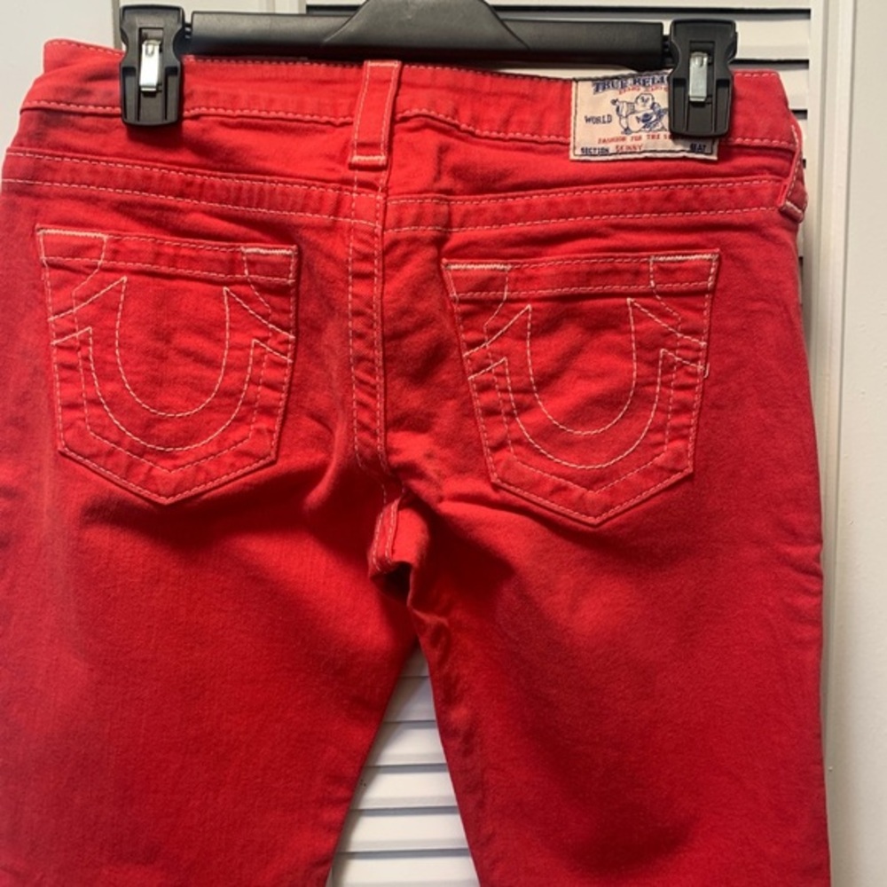 Y2K True Religion Red Skinny Jeans / Size 27-0022
